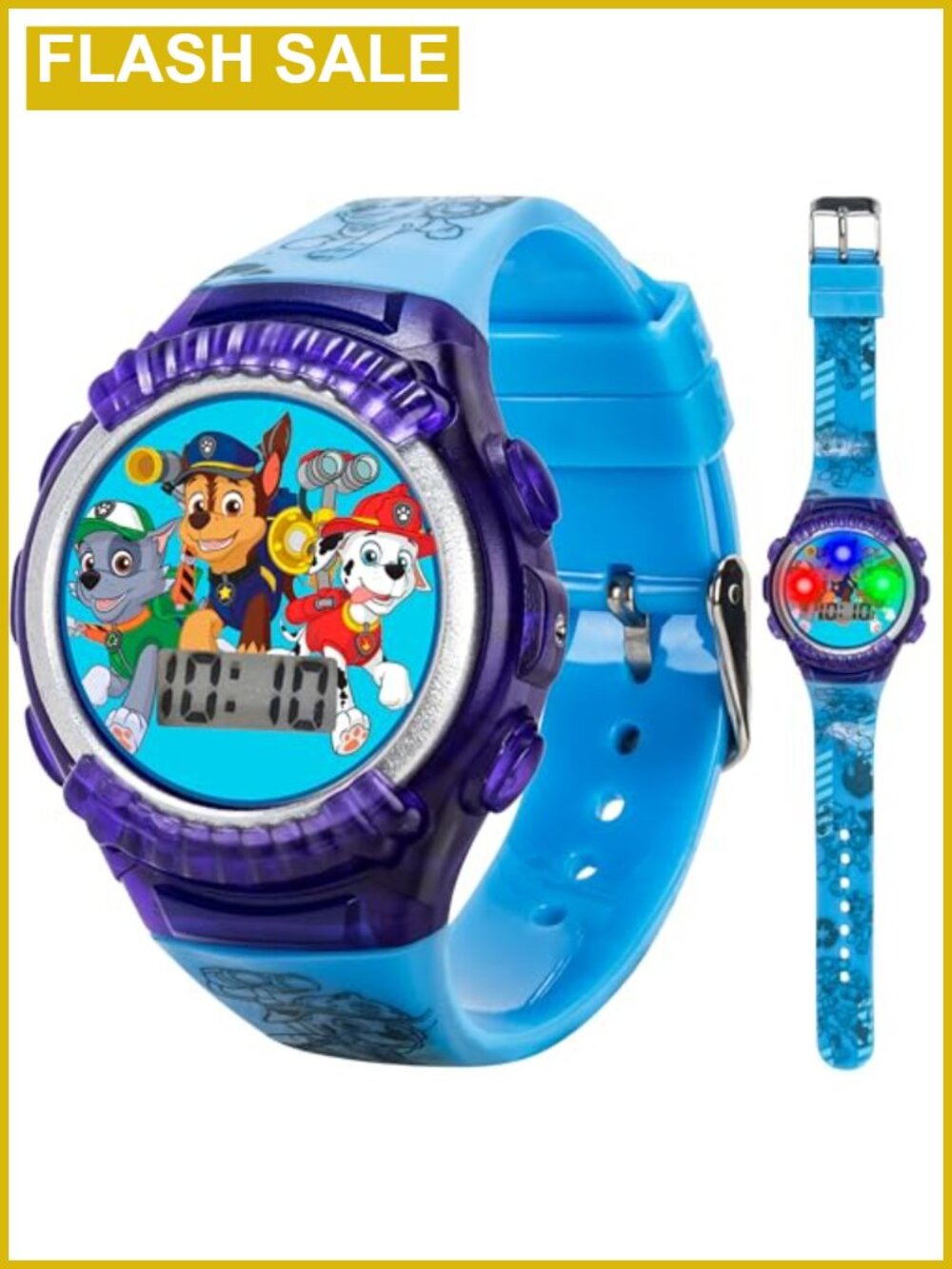 Paw Patrol Kids Digital LED Watch Light-Up Display Silicone Strap Gift Tin